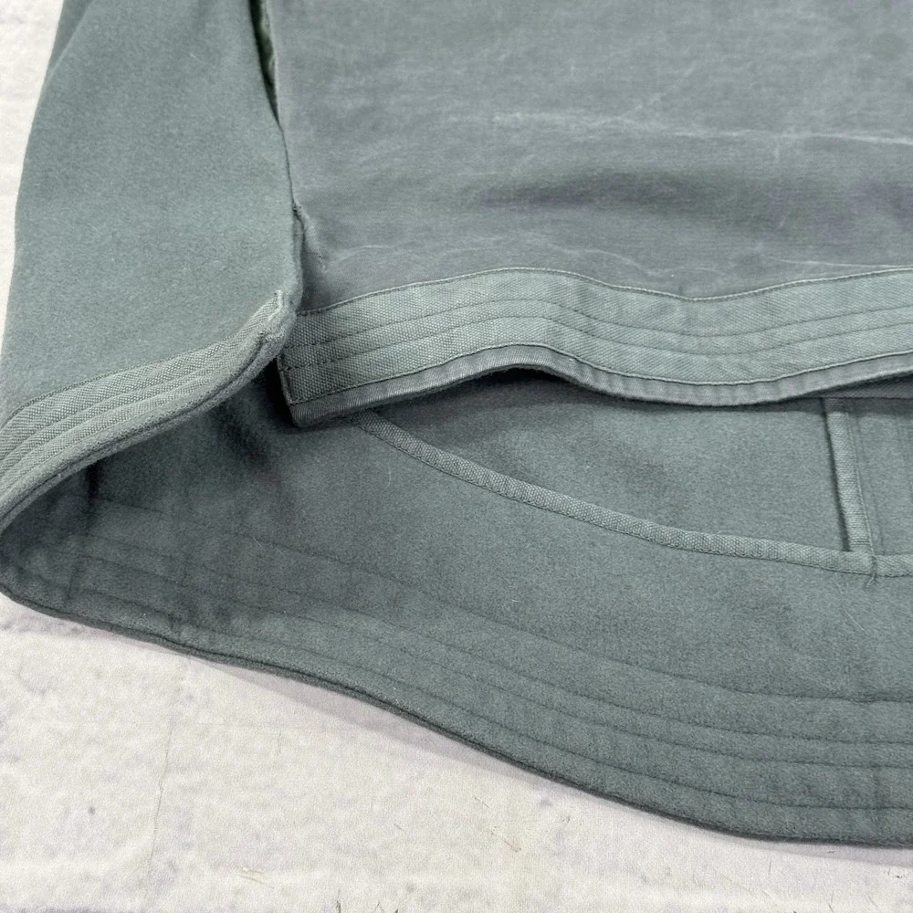 J. Crew Anorak Hooded Pullover Jacket Womens L 1/4 Button High Low Canvas Fleece